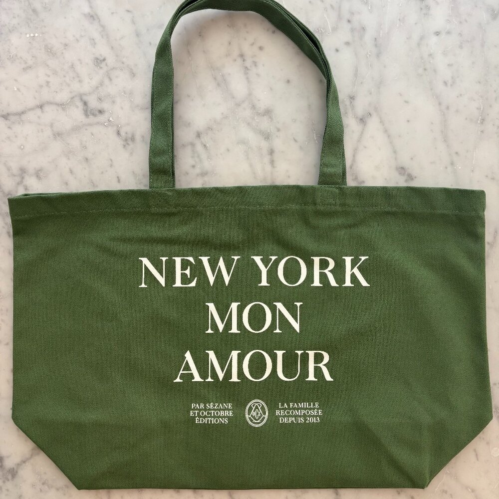 Sezane New York Mon Amour Canvas Tote